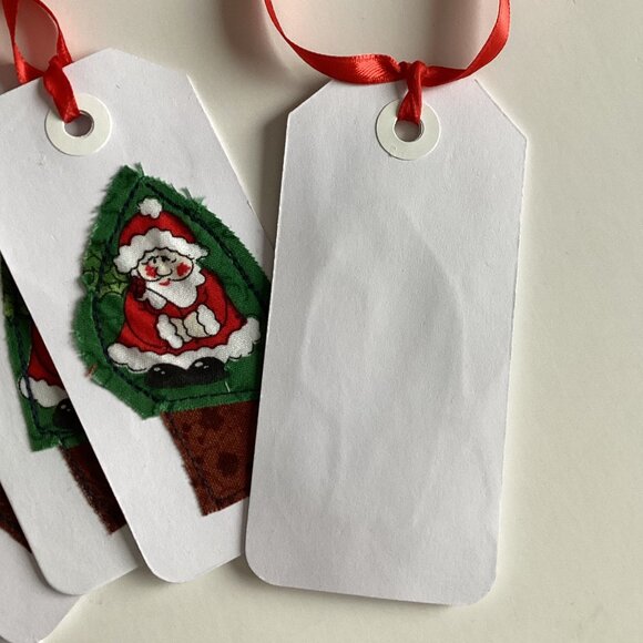 Handmade Christmas Xmas Gift Tags Wrapping Paper Tag Ideas Santa Set of 5 - Picture 3 of 3